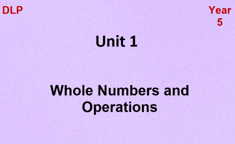 Y5U1: Whole Numbers and Operations
